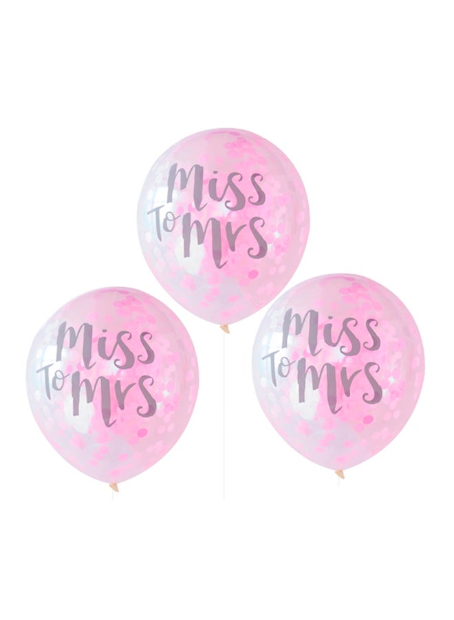 Ginger Ray 5-Piece Miss To MRS Printed Balloon Set - Image 1