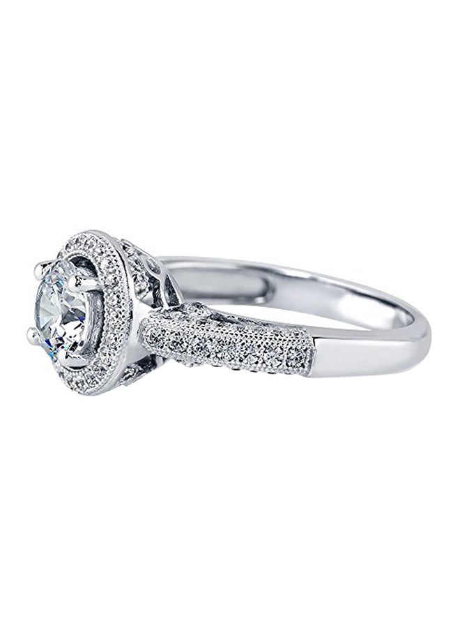 Berricle - Rhodium Plated Sterling Silver Cubic Zircon Swarovski Engagement Ring - Image 1