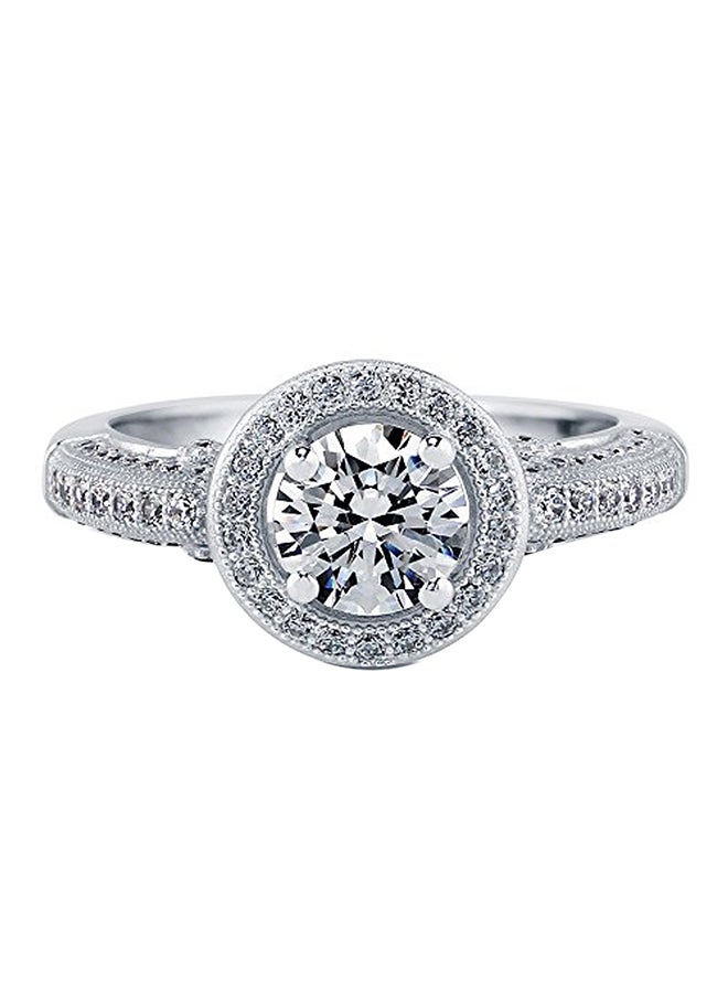 Berricle - Rhodium Plated Sterling Silver Cubic Zircon Swarovski Engagement Ring - Image 1