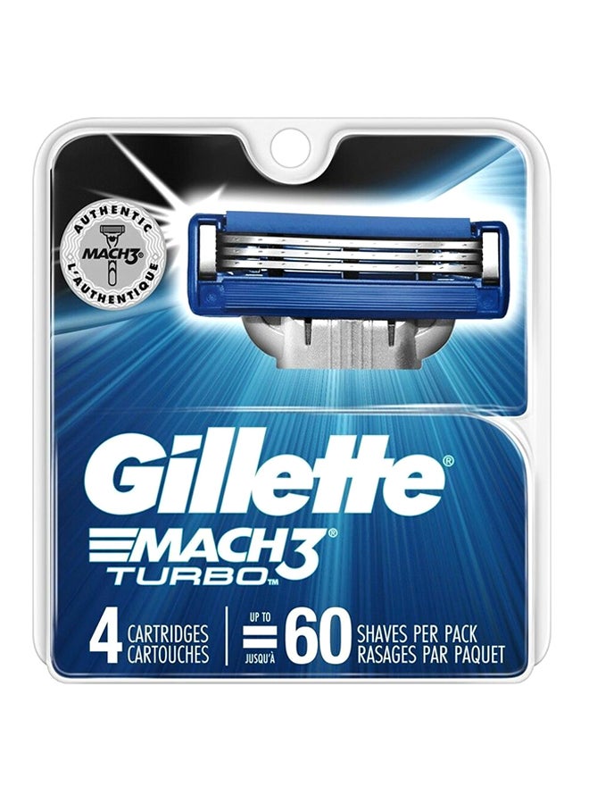 Gillette Mach3 Turbo Cartridges Blue/Silver