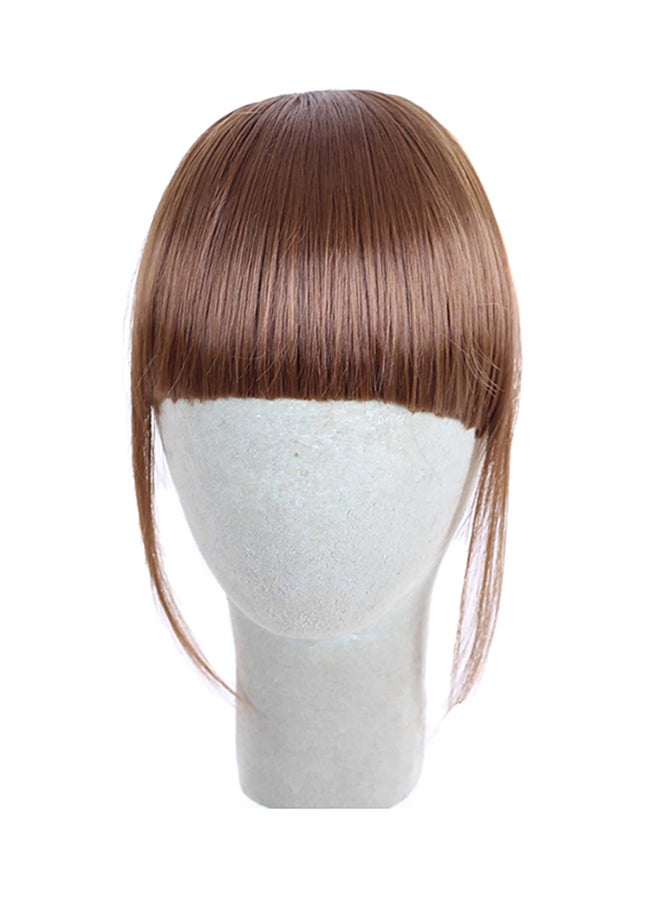 شاربدو شعر مستعار بتصفيفة غرة قصيرة منسدلة بني 30سم - Image 1