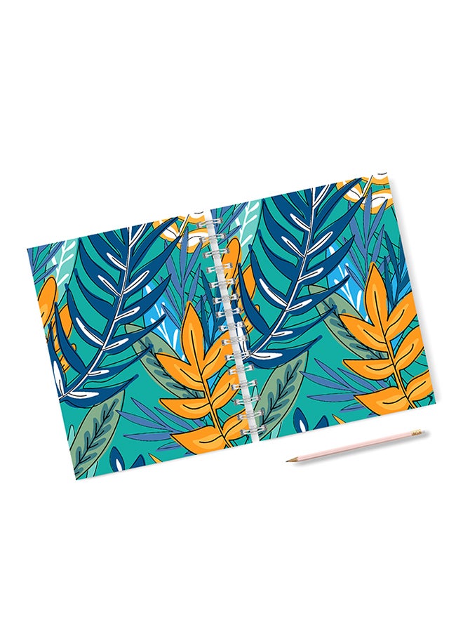 A4 Jungle Pattern Leafy Notebook Multicolour