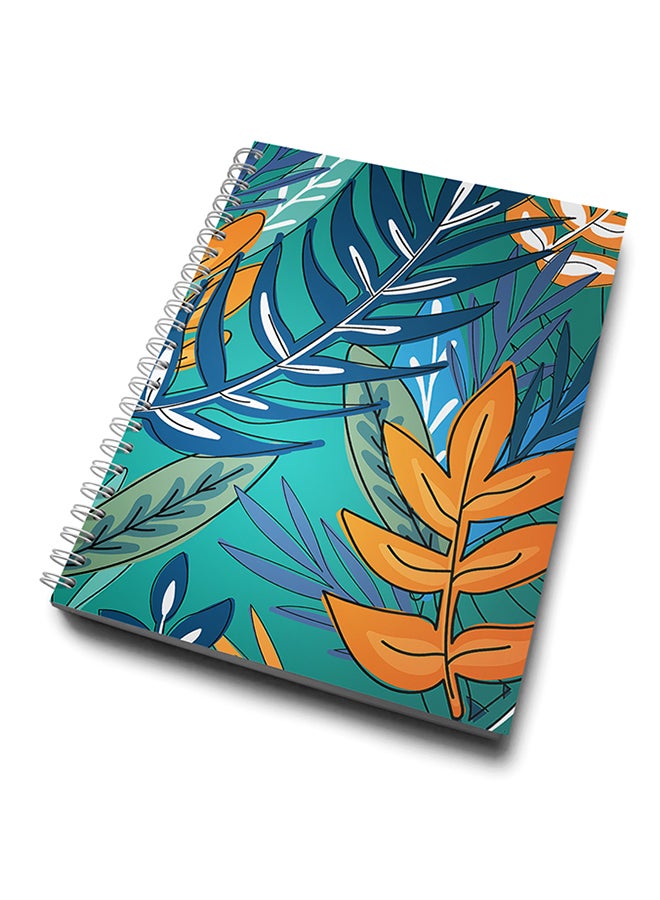 A4 Jungle Pattern Leafy Notebook Multicolour