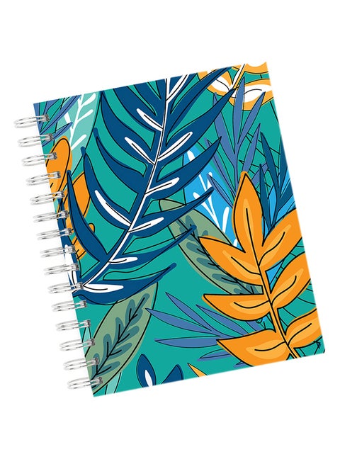A4 Jungle Pattern Leafy Notebook Multicolour