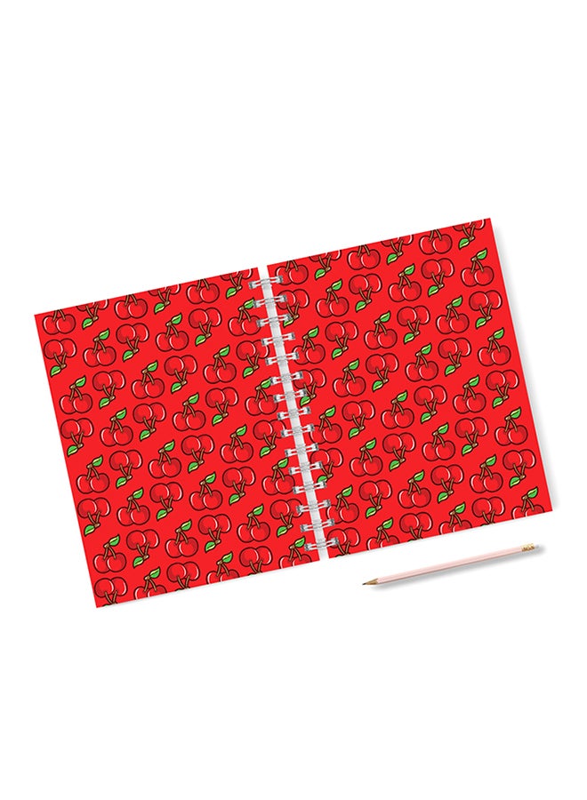 A4 Berry Cherry Pattern Notebook Red