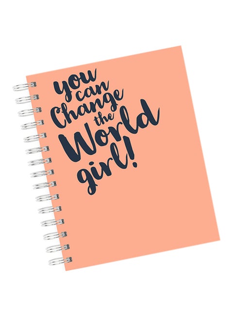 A4 You Can Change The World Girl! Notebook Orange/Blue