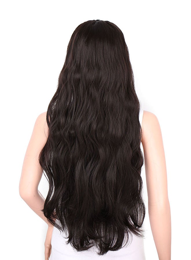 شاربدو باروكة بشعر طويل مجعد أسود 70سم