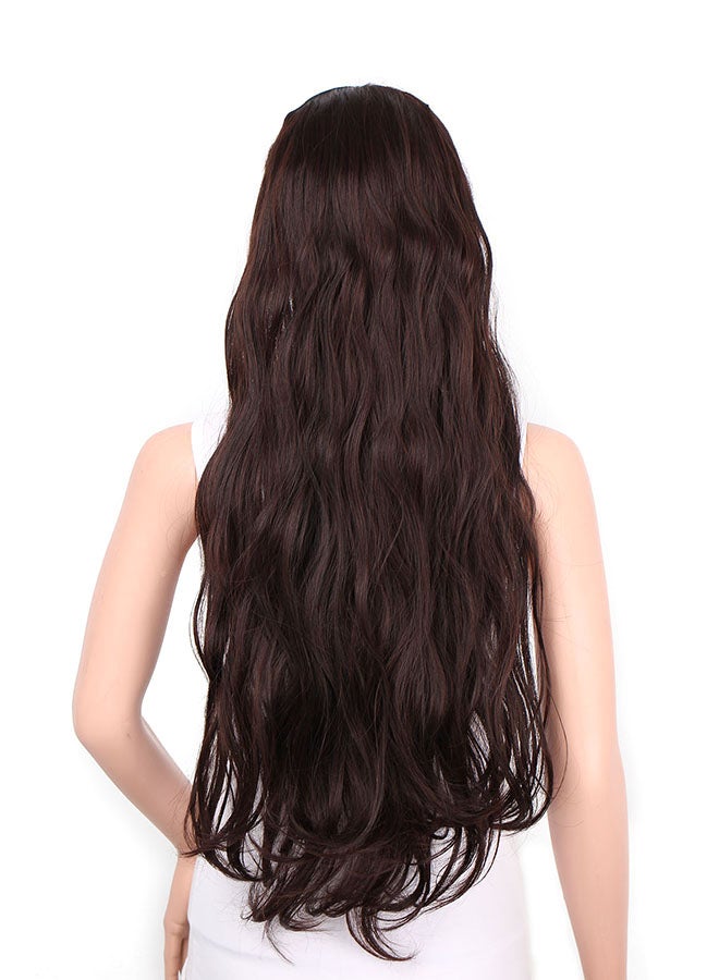 شاربدو باروكة بشعر طويل مجعد بني 70سم