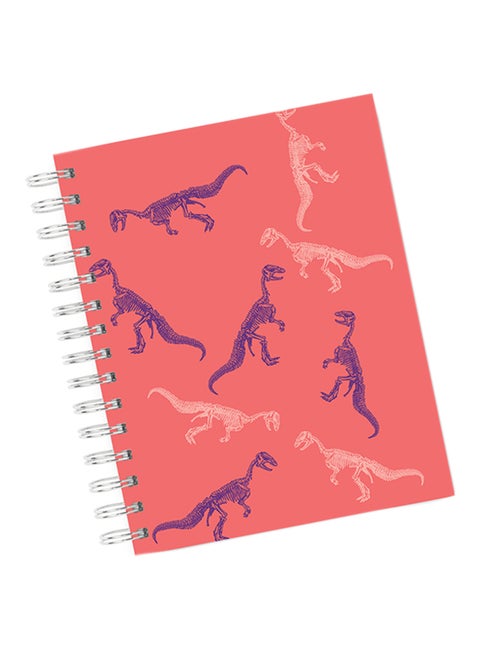 A4 Dinosaur Skeleton Pattern Notebook Pink/Purple