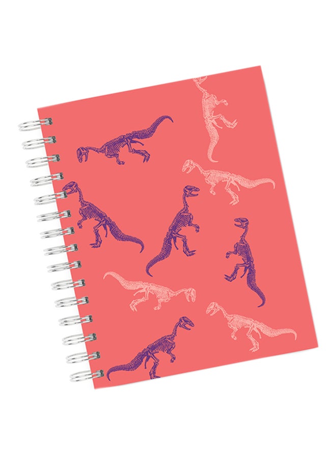A4 Dinosaur Skeleton Pattern Notebook Pink/Purple