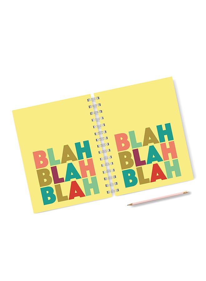 A4 Blah Blah Blah Notebook Yellow
