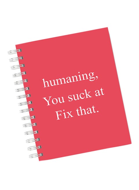 A4 Human Fix It Slay Notebook Red/White