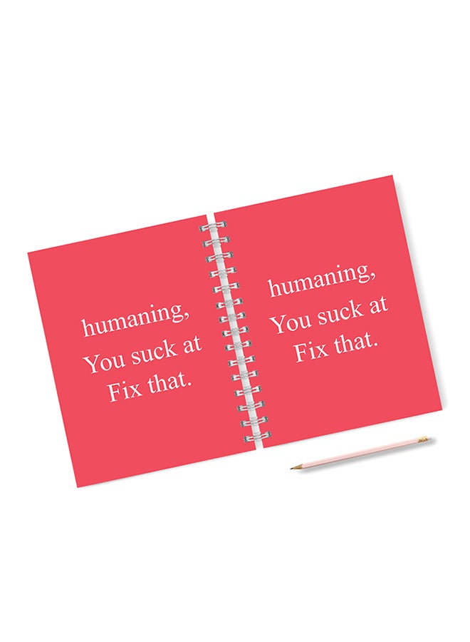 A4 Human Fix It Slay Notebook Red/White