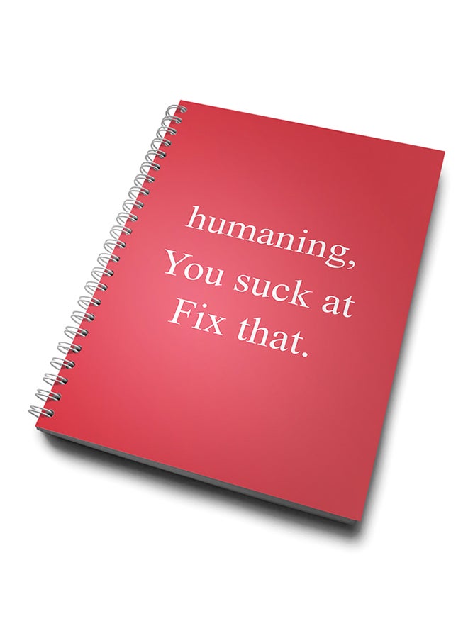 A4 Human Fix It Slay Notebook Red/White