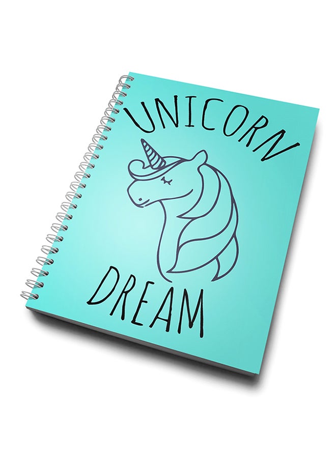 A4 Unicorn Dream Minimal Notebook Blue