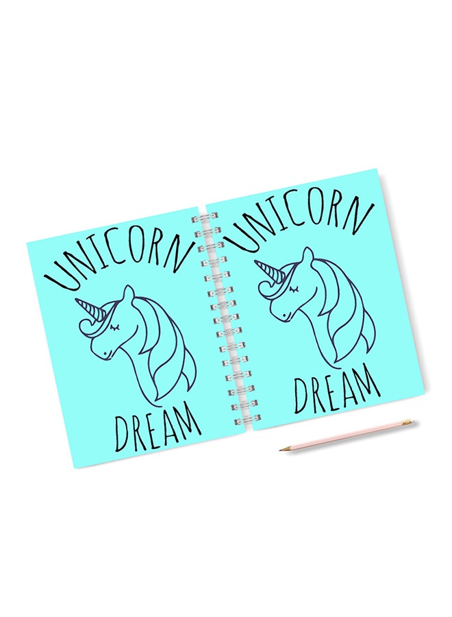 A4 Unicorn Dream Minimal Notebook Blue