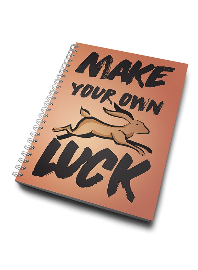 A4 Make Your Own Luck Notebook Beige/Black