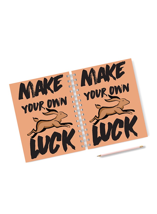 A4 Make Your Own Luck Notebook Beige/Black