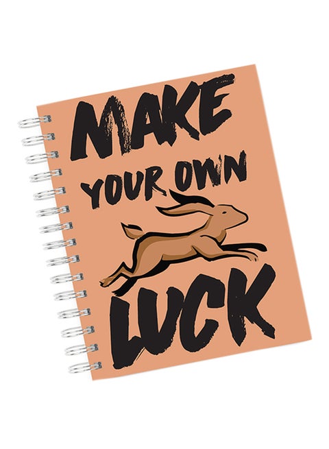 A4 Make Your Own Luck Notebook Beige/Black