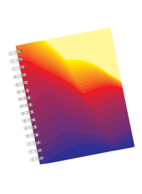 A4 Waves Minimalist Waves Notebook Purple/Red/Yellow