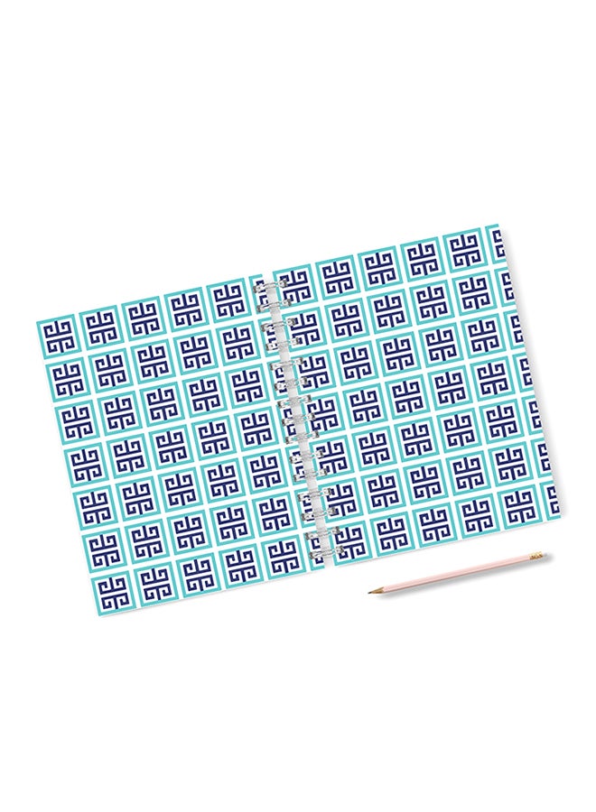 A4 Geometry Architectural Notebook Blue/White