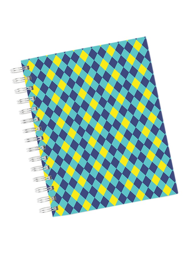 A4 Geometry Architectural Style Notebook Blue/Yellow