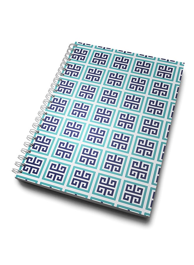 A4 Geometry Architectural Notebook Blue/White