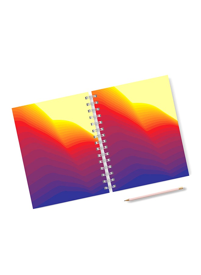 A4 Waves Minimalist Waves Notebook Purple/Red/Yellow