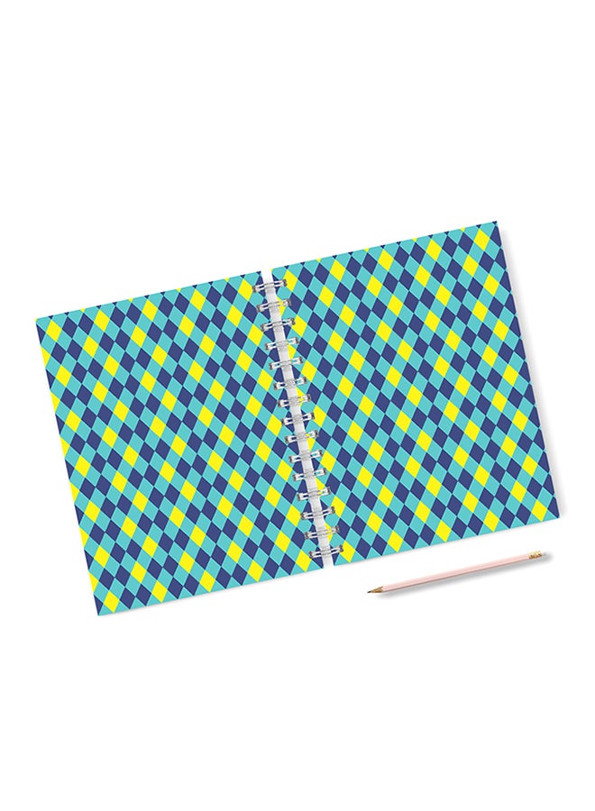 A4 Geometry Architectural Style Notebook Blue/Yellow