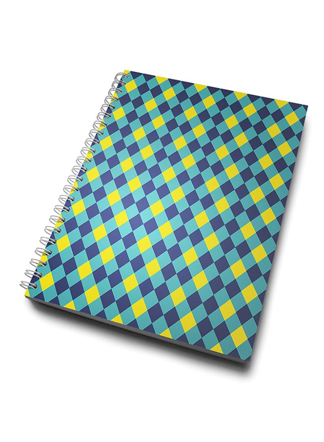 A4 Geometry Architectural Style Notebook Blue/Yellow