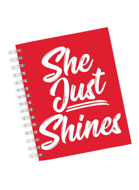 A4 She Just Shines Notebook Red