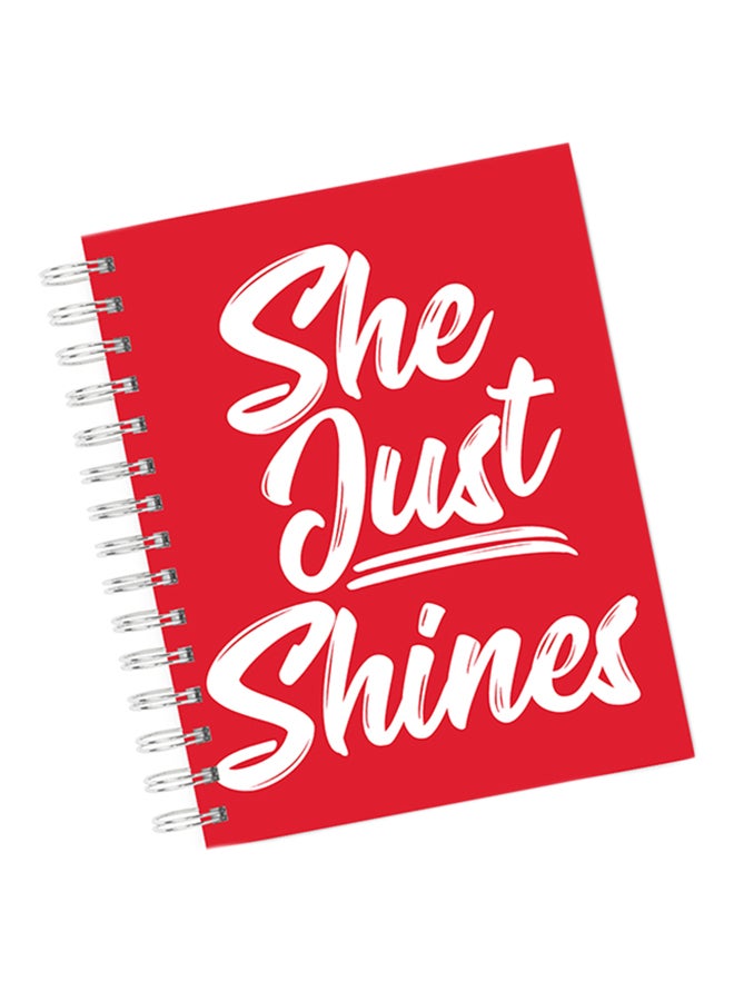 A4 She Just Shines Notebook Red