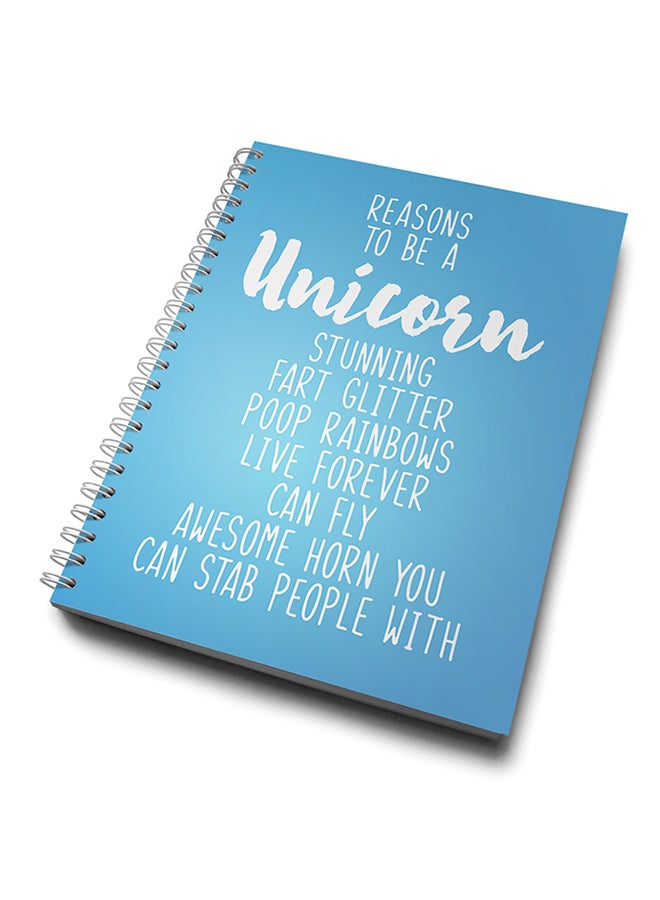 LOUD UNIVERSE - A4 Reason To Be A Unicorn Notebook Blue - Image 1