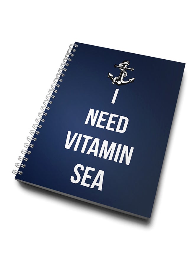 A4 I Need Vitamin Sea Notebook Navy