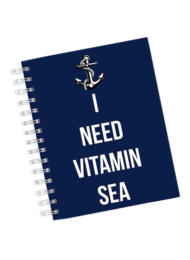 A4 I Need Vitamin Sea Notebook Navy