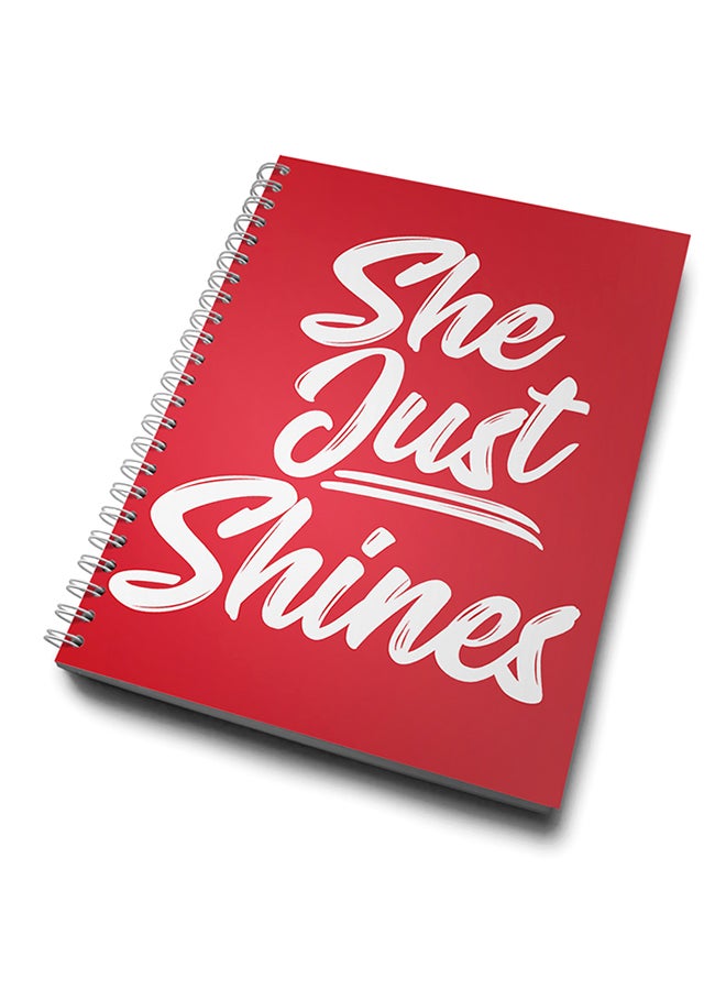 A4 She Just Shines Notebook Red
