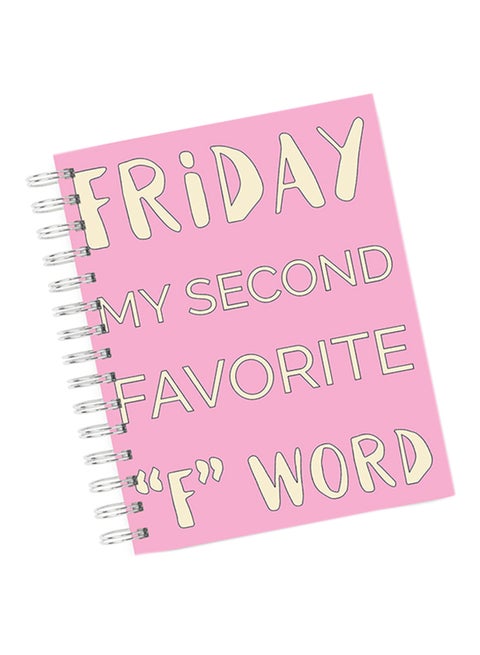 A4 Friday My Second Favourite F Word Notebook Pink
