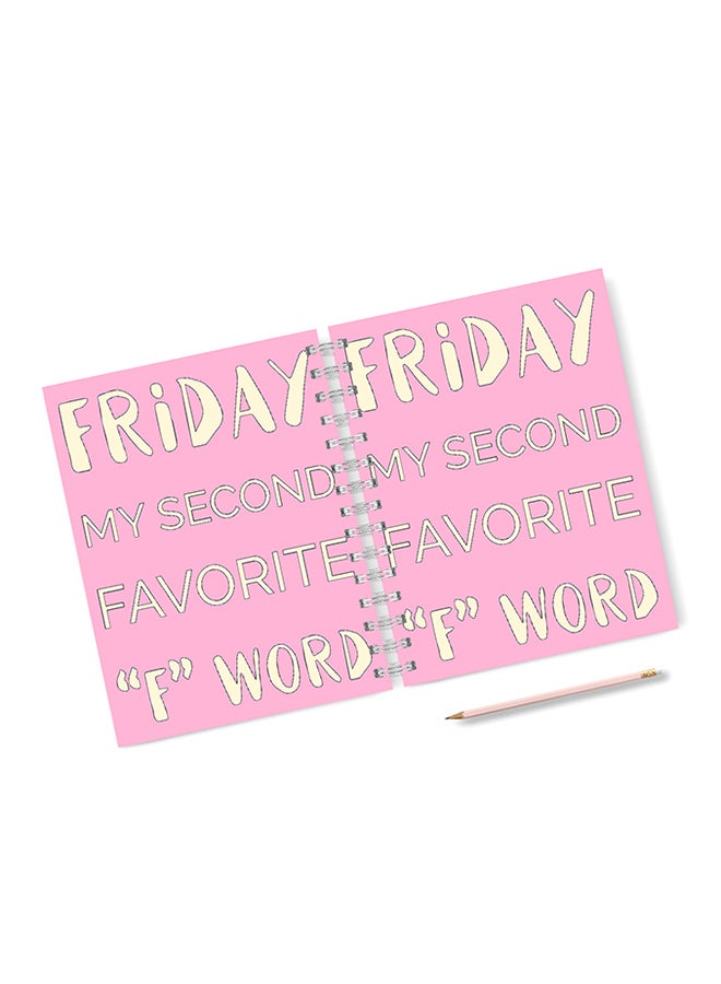 A4 Friday My Second Favourite F Word Notebook Pink