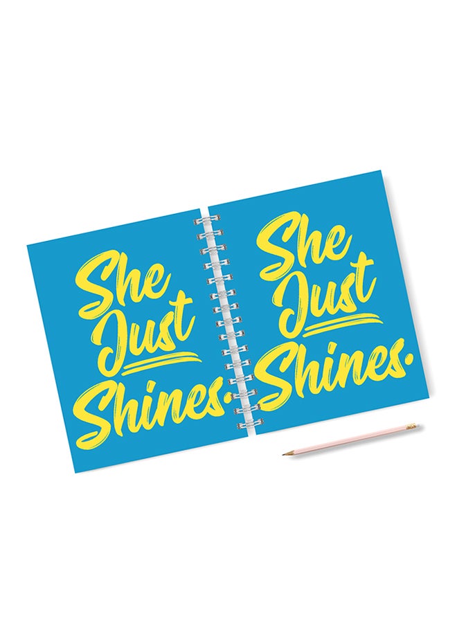 A4 She Just Shines Notebook Blue