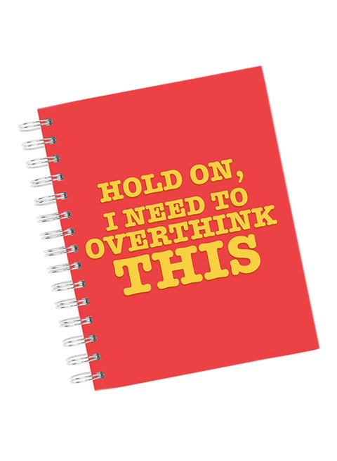 A4 Overthink Funny College Notebook Red