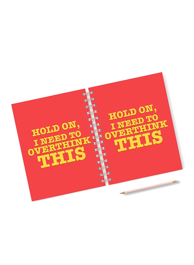 A4 Overthink Funny College Notebook Red