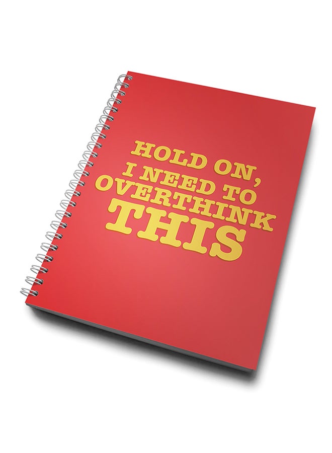 A4 Overthink Funny College Notebook Red