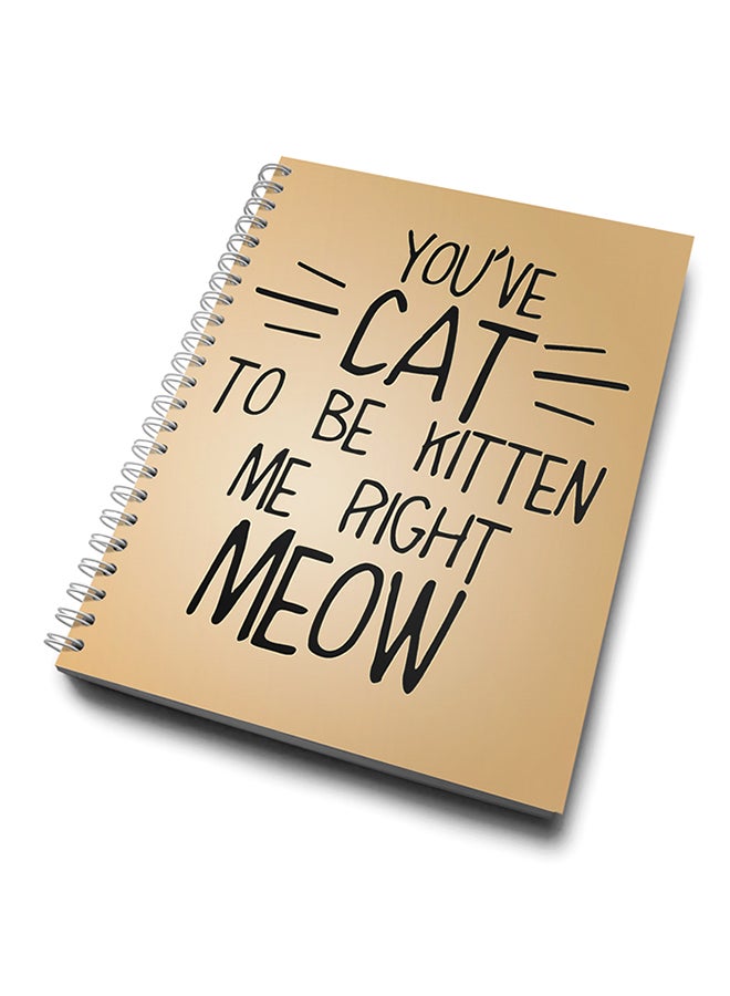A4 Cat Kitten Notebook Beige