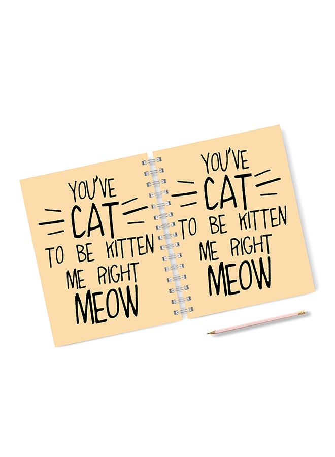 A4 Cat Kitten Notebook Beige