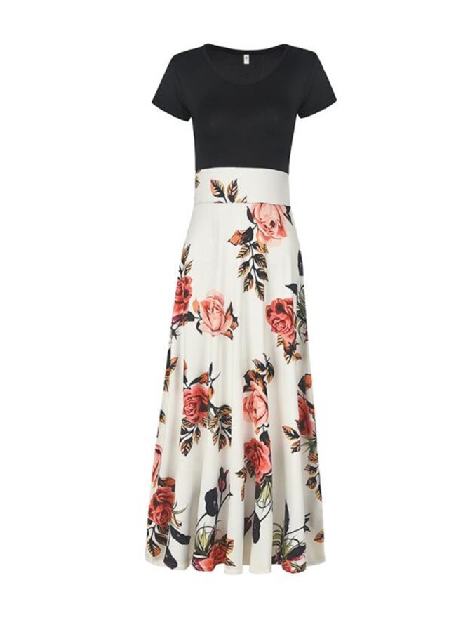 Sharpdo - Floral Pattern Maxi Dress Multicolour - Image 1