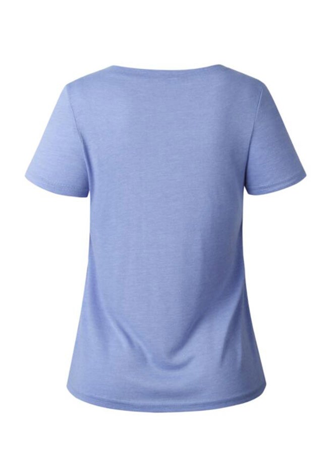 شاربدو تيشيرت كاجوال بتصميم سادة أزرق - Image 2