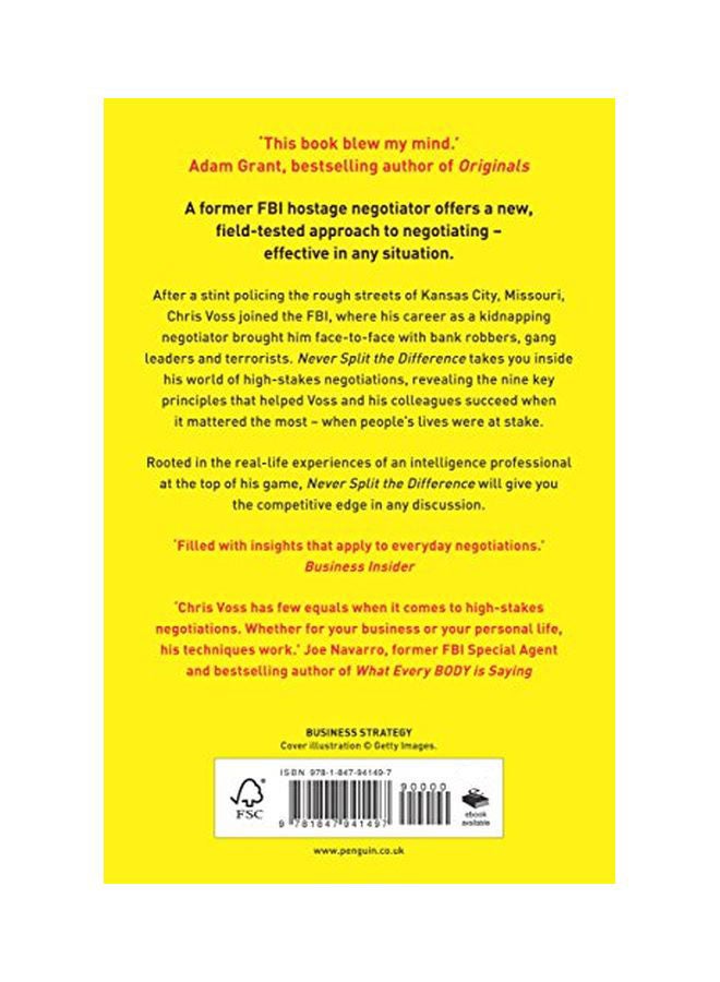 Never Split The Difference Paperback English by Voss, Chris|Raz, Tahl - 23 Mar 2017  - Image 2
