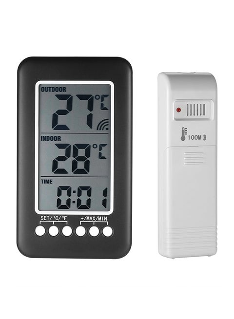 Lcd „ƒ/„‰ Digital Wireless Indoor/Outdoor Thermometer Clock Temperature Meter With Transmitter, E2345