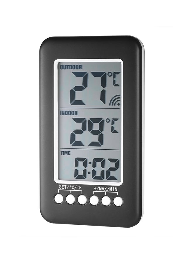 Lcd „ƒ/„‰ Digital Wireless Indoor/Outdoor Thermometer Clock Temperature Meter With Transmitter, E2345