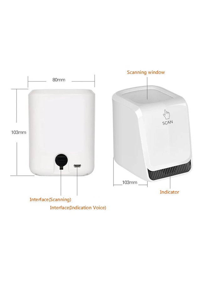 Generic Handsfree Wired QR Barcode Scanner White  - Image 3